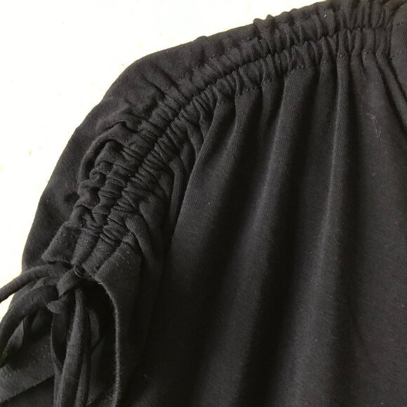 Tahari Black Top with Ruched Sleeves - Picture 5 of 10